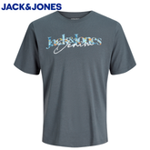 Jack & Jones Tom Logo Turbulent T-Shirt Grey