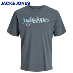 Jack & Jones Tom Logo Turbulent T-Shirt Grey