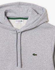 Lacoste Brushed Fleece Hoodie Grey