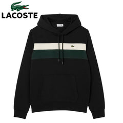 Lacoste Block Stripe Black Hoodie Black