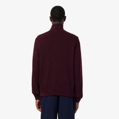 Lacoste Highneck Zip Burgundy Sweatshirt Wine