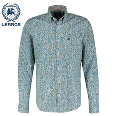 Lerros Floral Print Mineral Blue Shirt Blue
