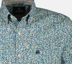 Lerros Floral Print Mineral Blue Shirt Blue