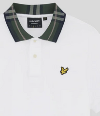 Lyle & Scott Tartan Collar White Polo White