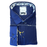 Marnelli Dark Navy Self Stripe Shirt Navy