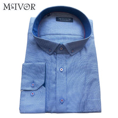 Mc Ivor Martin Denim Fleck Detail Shirt Blue