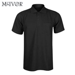 Mc Ivor Black Polo With Pocket Black