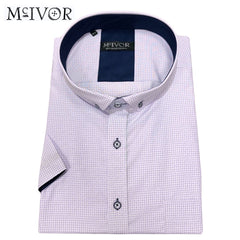Mc Ivor Oisin Lilac Check Short Sleeve Purple