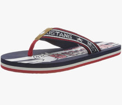 Mustang Red & Black Flip Flops Black
