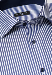 Eterna Navy Stripe Shirt Navy