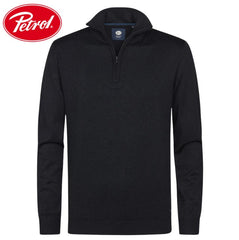 Petrol Logan Quarter Zip Black Knit Black