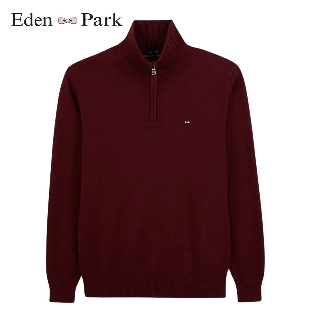 Eden Park Classic Quarter Zip Wine Knit Wine