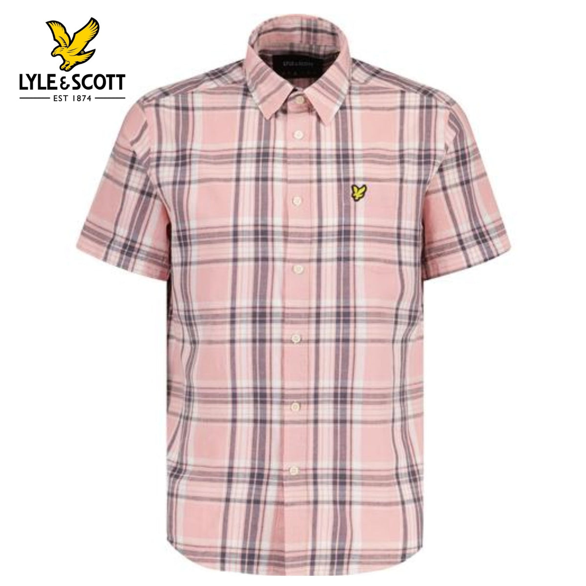 Lyle & Scott Linen Pink Check Shirt Pink