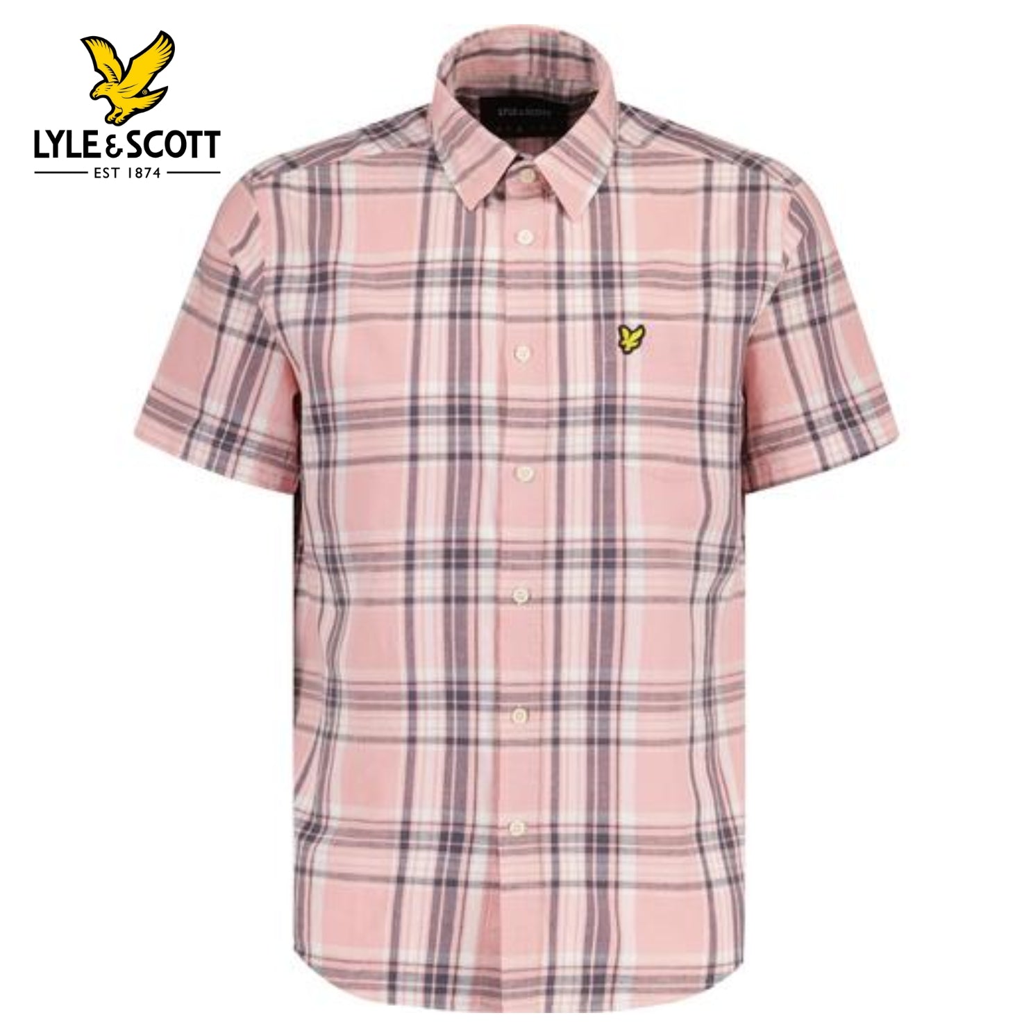 Lyle & Scott Linen Pink Check Shirt Pink