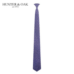 Hunter & Oak Lilac & Navy Pattern Tie Navy
