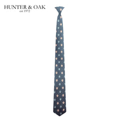 Hunter & Oak Navy Flower Pattern Tie Navy