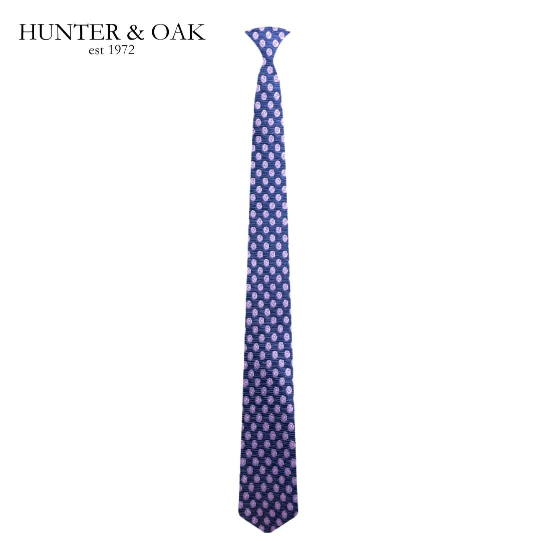Hunter & Oak Navy & Pink Spotted Tie Navy