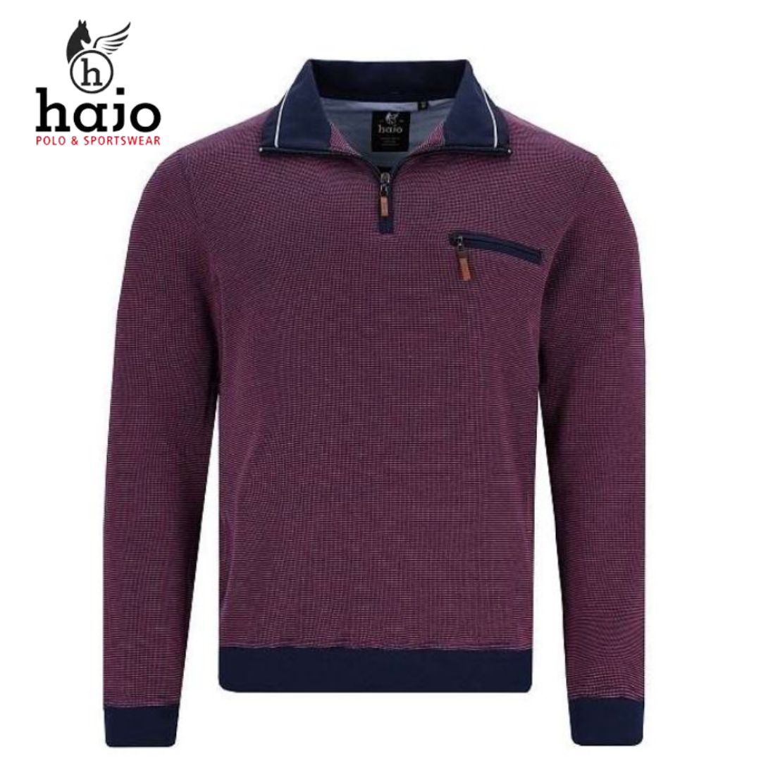 Hajo Quarter Zip Coral Sweatshirt Pink