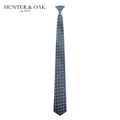 Hunter & Oak X-Long Navy Gold Detail Tie Navy