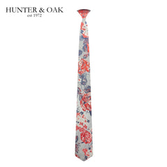 Hunter & Oak X-Long Silver & Red Floral Silver
