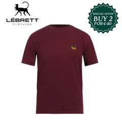 Lebrett Crew Neck Plum Logo T-Shirt Wine
