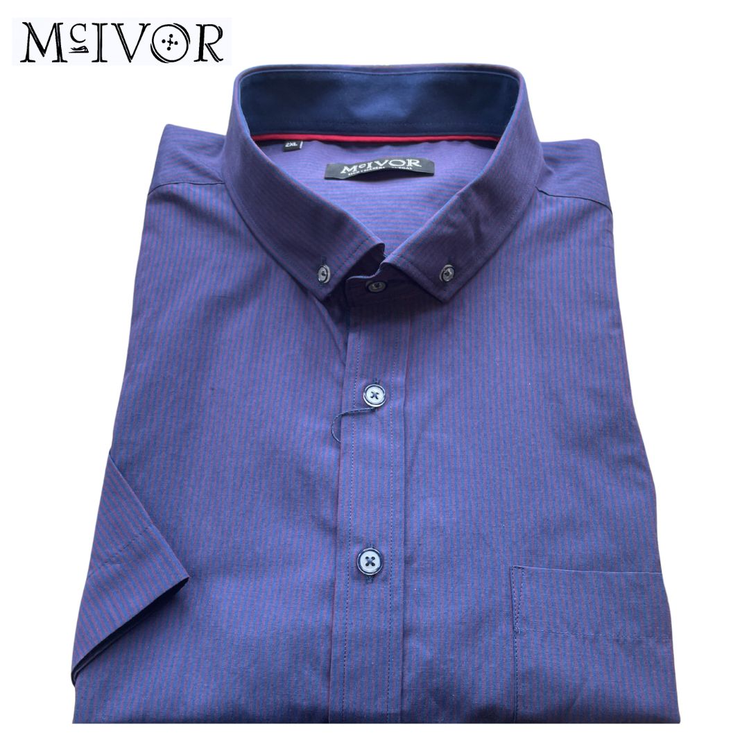 Mc Ivor Aodhan Red & Navy Stripe Shirt Navy
