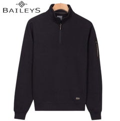 Baileys 1/4 Zip Pique Navy Sweatshirt Navy