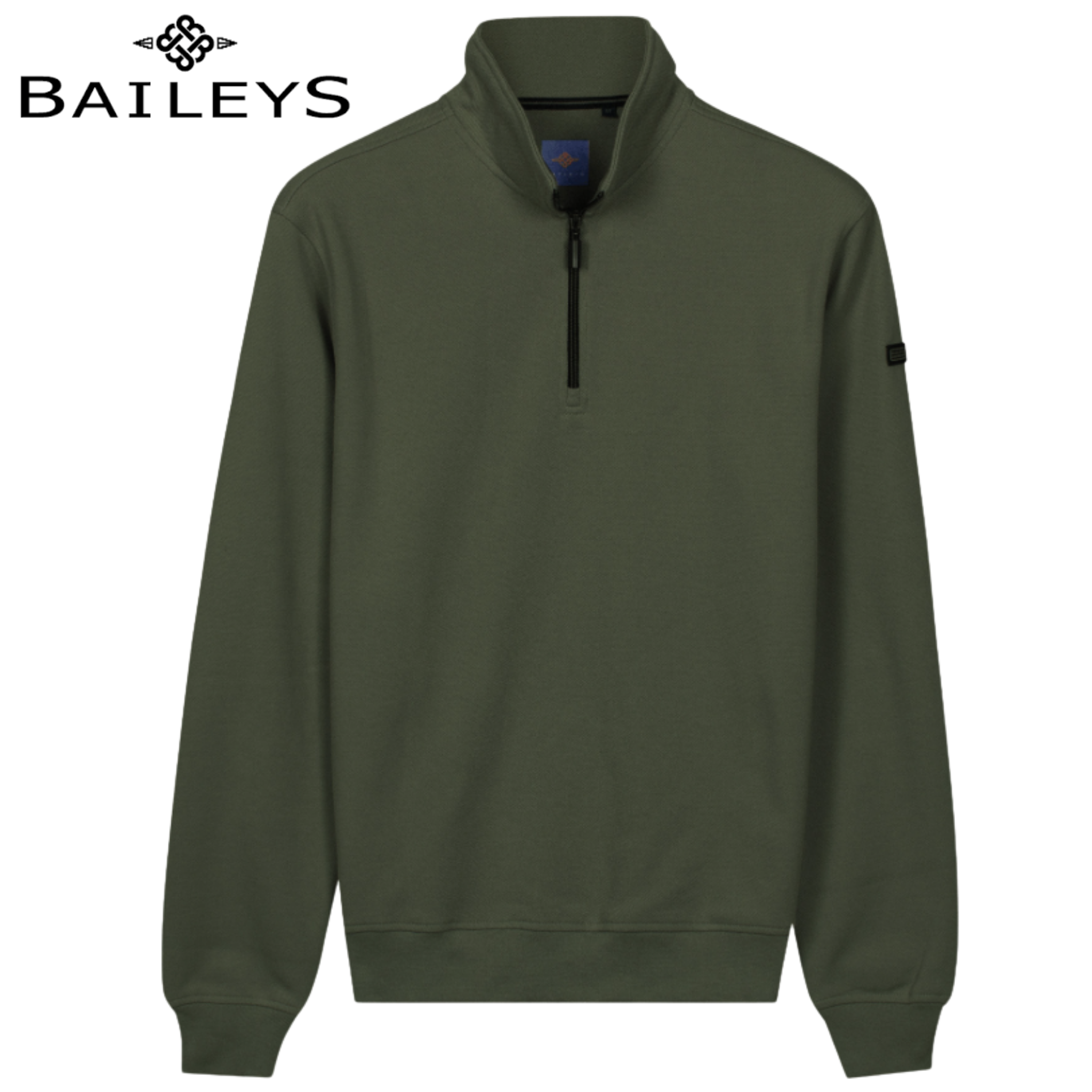 Baileys 1/4 Zip Structured Green Sweater Green