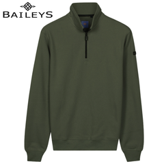 Baileys 1/4 Zip Structured Green Sweater Green