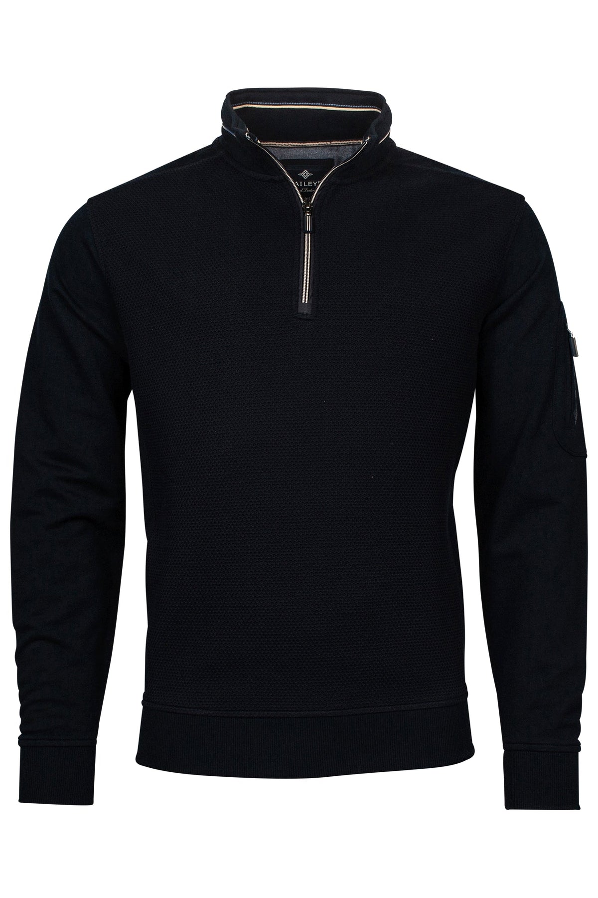 Baileys Two Tone 1/4 Zip Navy Sweater Navy