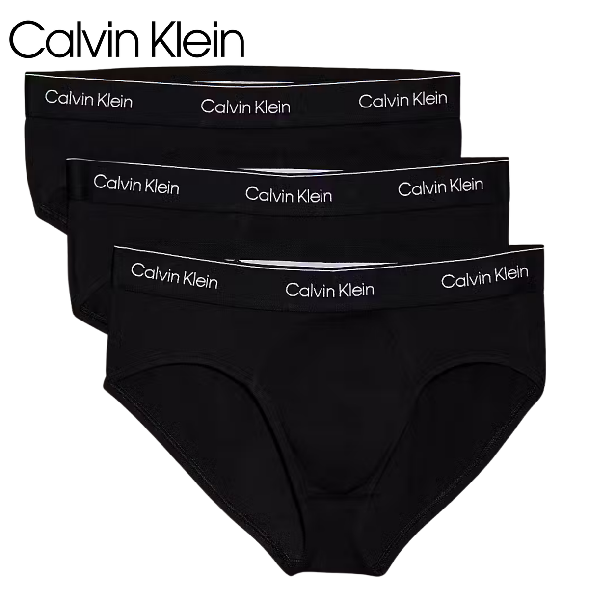 Calvin Klein 3-Pack Hip Black Briefs Black