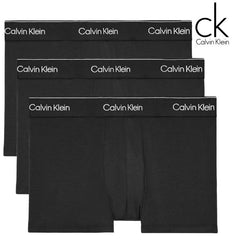 Calvin Klein 3-Pack Black Stretch Trunks Black