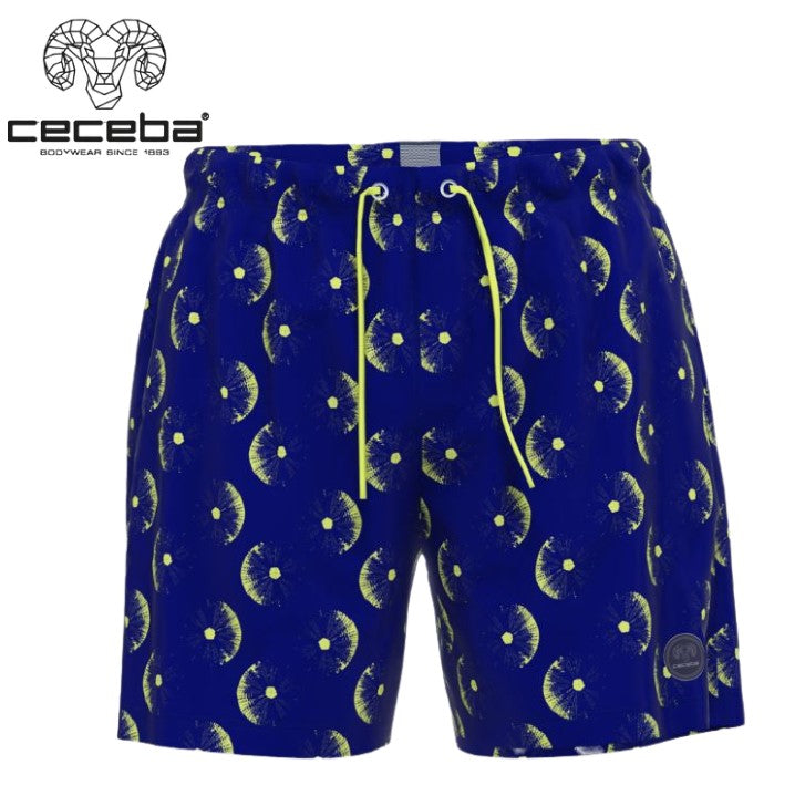 Ceceba Swirl Print Lined Swim Shorts Blue