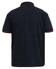 Duke X-Tall Ashwell Navy Pattern Polo Navy