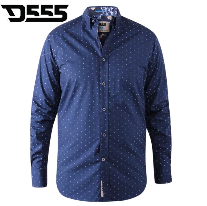 Duke X-Tall Chilton Navy Print Shirt Navy