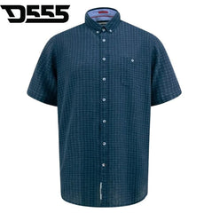 Duke Pontefract Linen Mix Pattern Shirt Navy