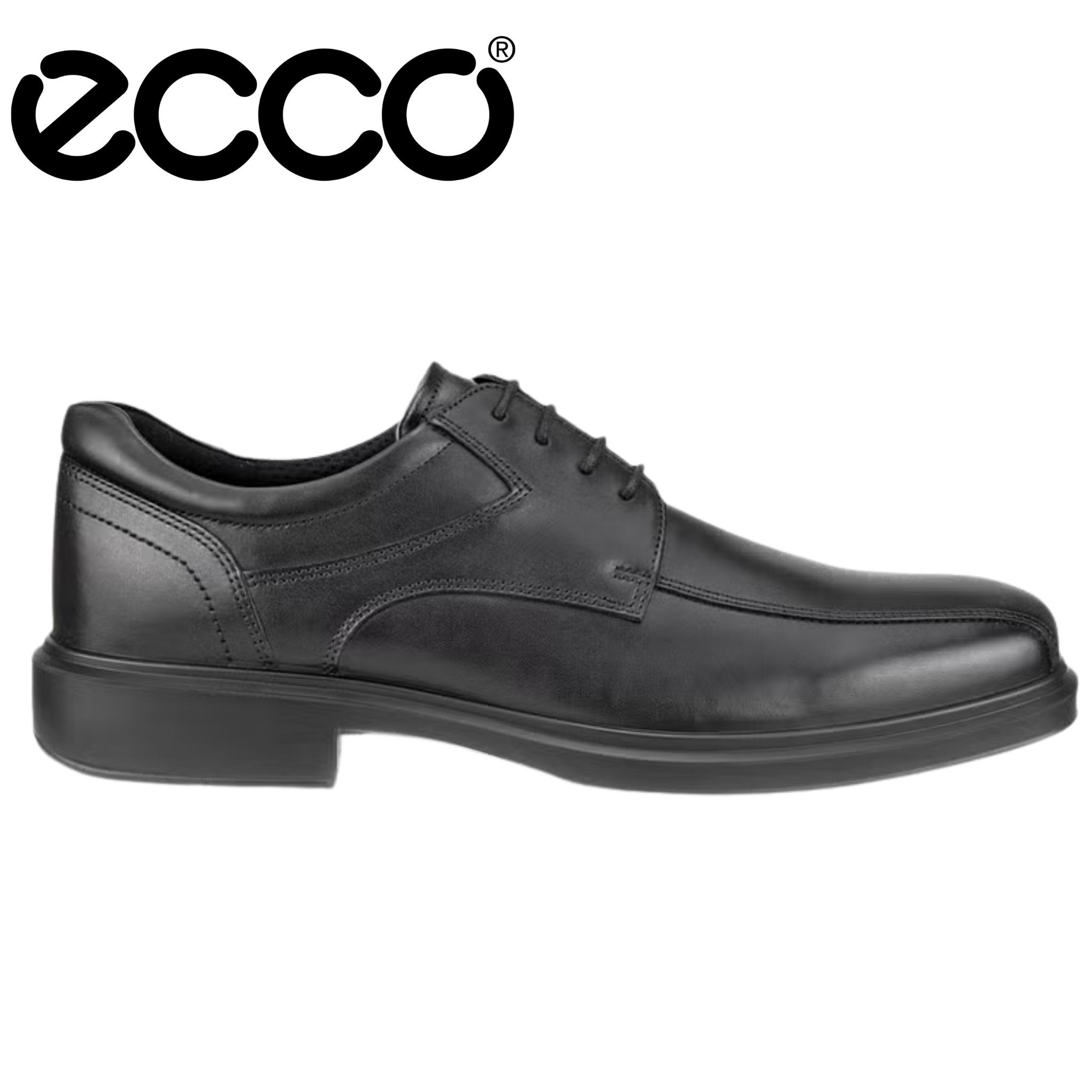 Ecco Helsinki Black Laced Leather Shoes Black