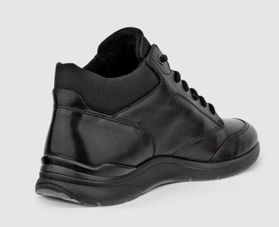Ecco Irving Mid Cut Lace Black Shoe Black
