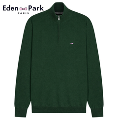 Eden Park Edinburgh 1/4 Zip Bottle Knit Green