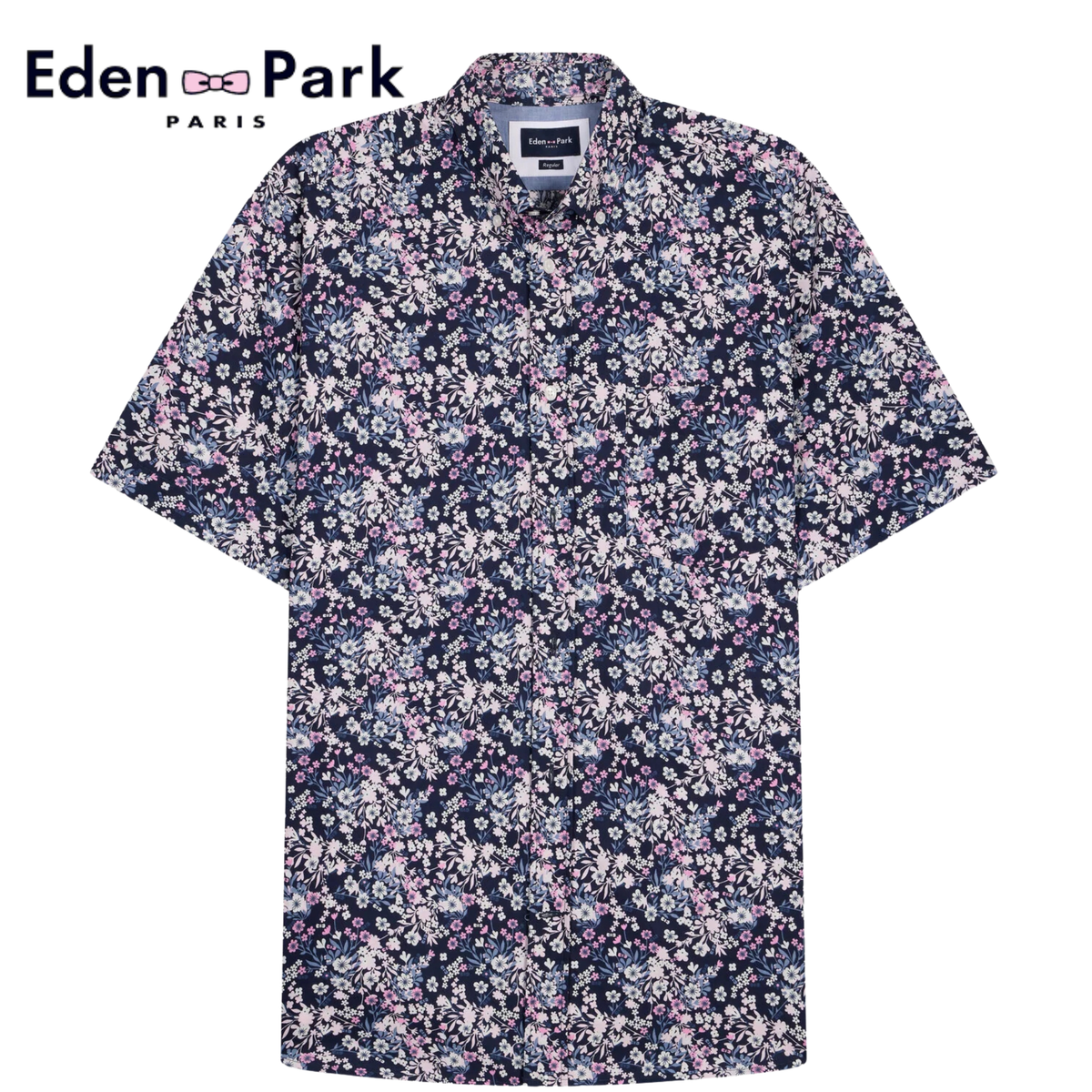 Eden Park Floral Print Poplin Shirt Purple