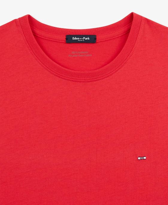 Eden Park Classic Round Neck Red Tee Red