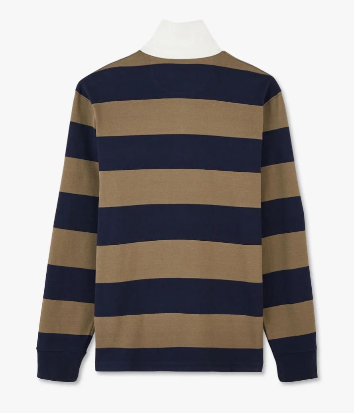 Eden Park Khaki Green Stripe Rugby Shirt Green