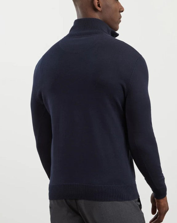 Eden Park Cotton Quarter Zip Navy Knit Navy