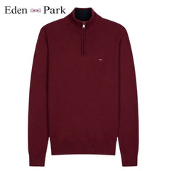 Eden Park Cotton Quarter Zip Wine Knit Wine
