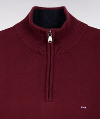 Eden Park Cotton Quarter Zip Wine Knit Wine