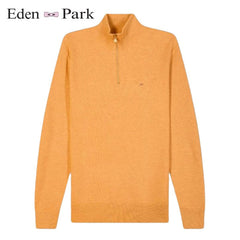 Eden Park Zip Neck Tobacco Sweater Brown