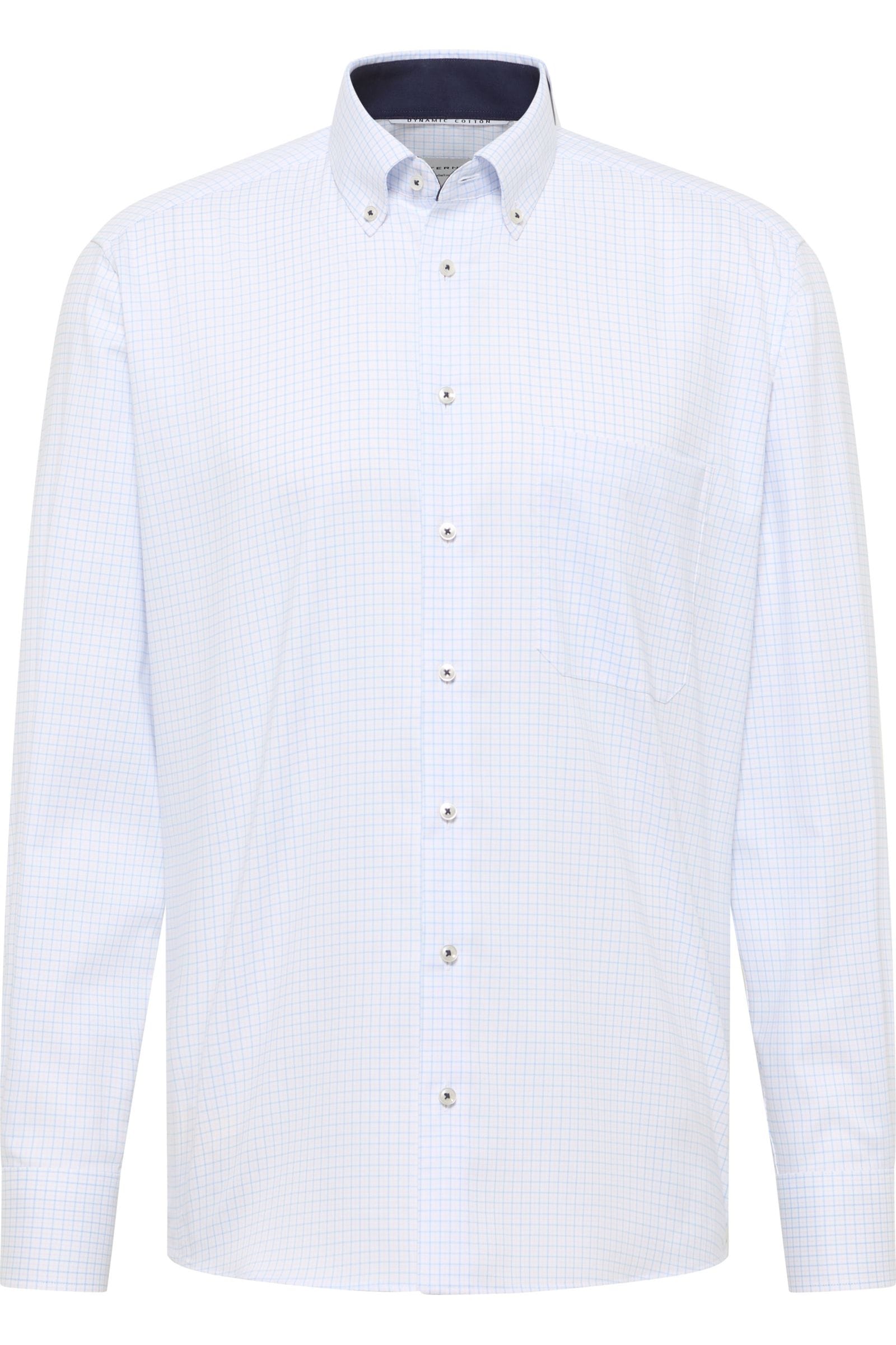 Eterna Rose And Blue Checkered Shirt Blue