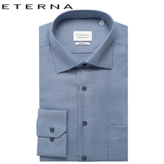 Eterna Navy Stitch Detail Shirt Navy