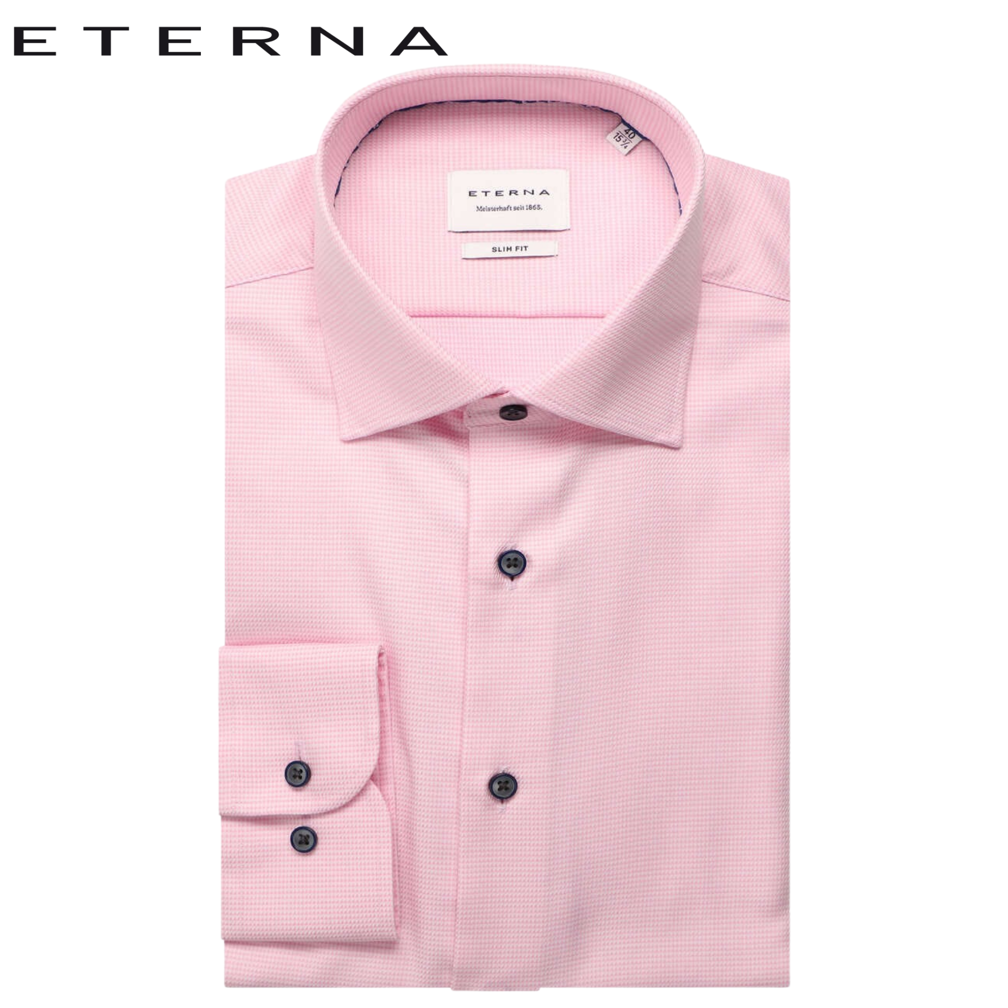 Eterna Pink Stitch Detail Shirt Pink