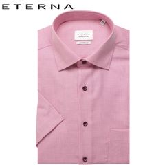 Eterna Pink Twill Short Sleeve Shirt Pink